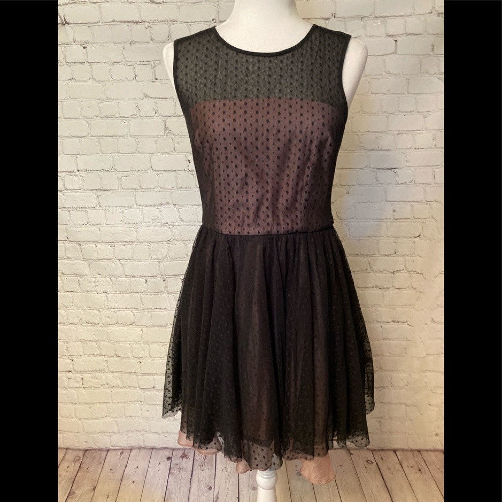 Black Betsey Johnson Lace Illusion Dress Size 6
